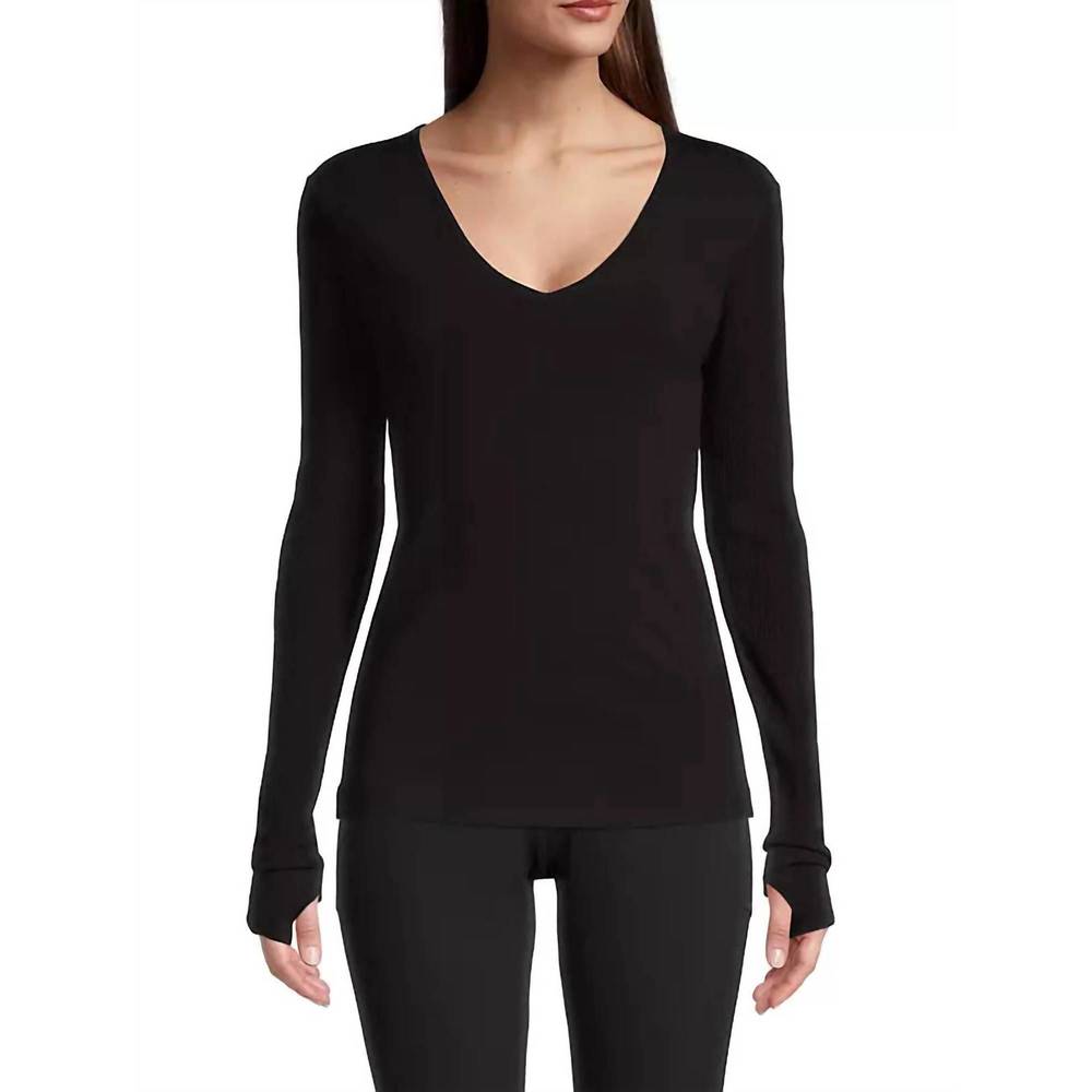 NEW CAPSULE 121 wilson v neck top in black